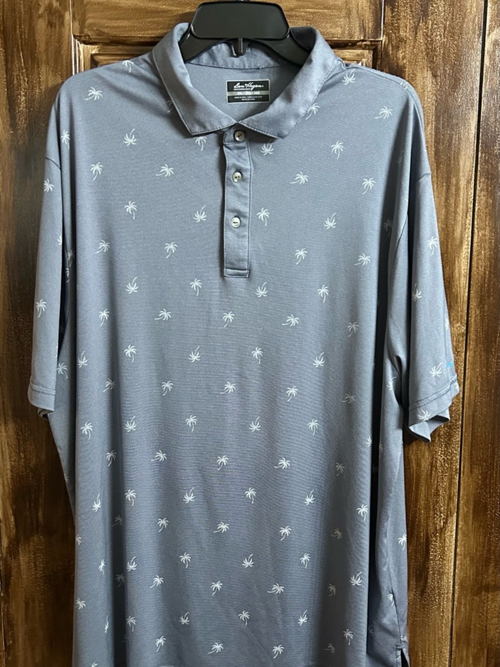Ben Hogan Men's Gray Polo with White Palm Print